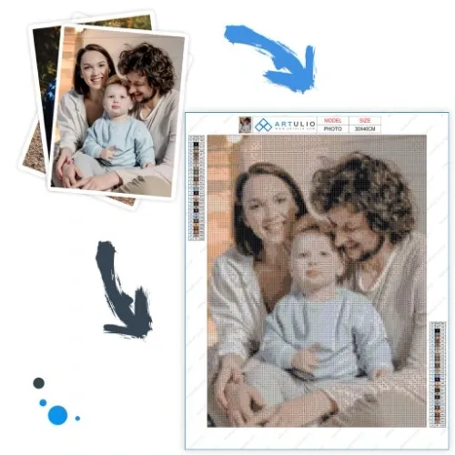 HAFT DIAMENTOWY ZE ZDJĘCIA 30x40 DIAMOND PAINTING, ZESTAW MOZAIKA+AKCESORIA na Arena.pl