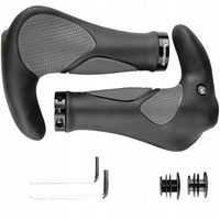 CHWYTY ROWEROWE ERGONOMICZNE GRIPY ROGI CZARNE ANTYPOŚLIZGOWE RĄCZKI