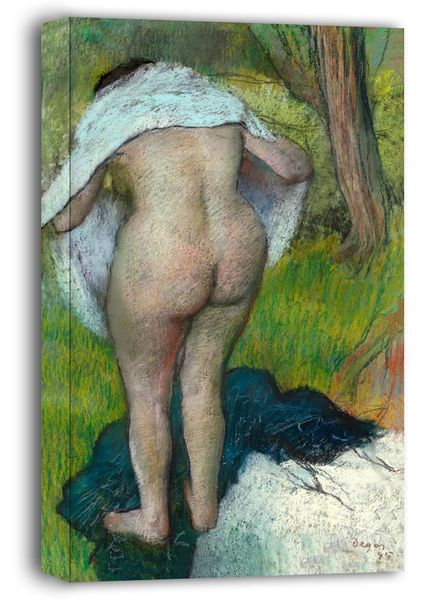 Girl Drying Herself, Edgar Degas - obraz na płótnie 60x80 cm zdjęcie 1