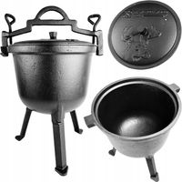 KOCIOŁEK ŻELIWNY NA PIECZONKI MYŚLIWSKI GARNEK 100% ŻELIWO 8L ROSSNER