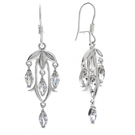 SREBRNY KOMPLET ORNAMENT Z CYRKONIAMI PRÓBA SREBRA 925 zdjęcie 2