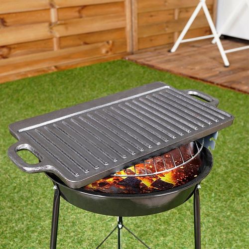 Płyta Żeliwna Patelnia do Grillowania Żeliwna Dwustronna na Grill Ognisko na Arena.pl