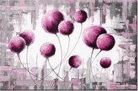 100 70CM OBRAZ PŁÓTNO ABSTRAKCYJNE DMUCHAWCE FUKSJI PŁÓTNO RAMA