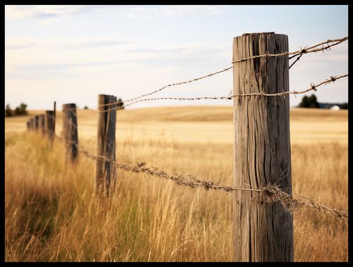 Plakat 80x60cm Płot na Polu na Arena.pl