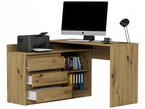 Biurko narożne i komoda zestaw 120x50 artisan N-15 na Arena.pl