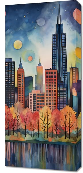 Obraz 40x90cm Panorama Malowniczego Miasta zdjęcie 1