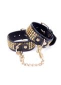 fetish b   series handcuffs with cristals 3 cm gold