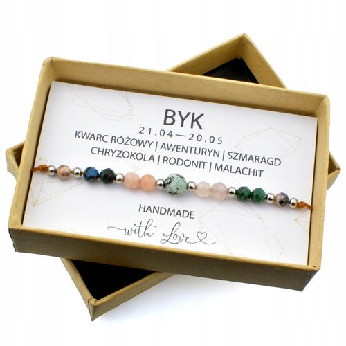 Bransoletka Znak Zodiaku BYK Naturalne Kamienie Zodiak na Arena.pl