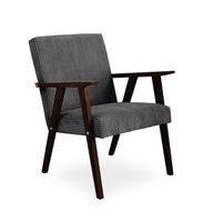 Fotel LISEK - PRL / ciemny szary / noga orzech / PO34