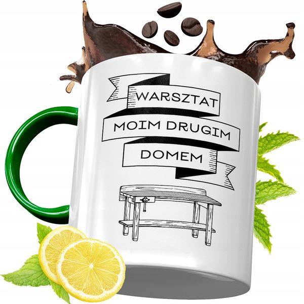 Kubek Zielony Dla Stolarza Na Urodziny Prezent Z Nadrukiem Ze Zdjęciem zdjęcie 1