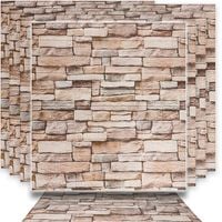 10x PANELE 3D ŚCIENNE SAMOPRZYLEPNE PIANKA XPE CEGŁA BEŻOWA TAPETA 77x70cm