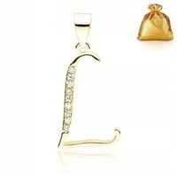 ZŁOTA ZAWIESZKA WISIOREK LITERKA L POZŁACANA SREBRO PRÓBY 925/585 PREZENT