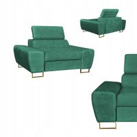 Fotel wypoczynkowy Bosso salon Family meble zielony welur reg zagłówek