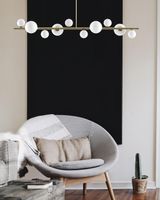 Wisząca lampa molekuły Milky drop SMP0097-10 Step na listwie kule złota