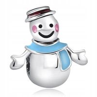 Zawieszka SREBRO 925 Charms Koralik Bałwanek Zima