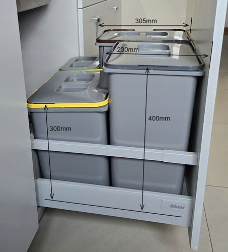 Kosz na śmieci SORT 62L do szafki szuflady 60 Blum 4 pojemniki na na Arena.pl