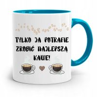 Dla Baristy Baristki Kawiarki Kubek Błękitny Z Nadrukiem Ze Zdjęciem