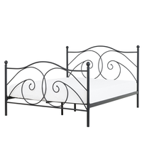 Łóżko metalowe 140 x 200 cm czarne DINARD