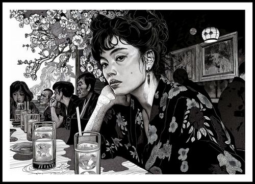 Plakat 100x70cm Czarne Kimono na Arena.pl