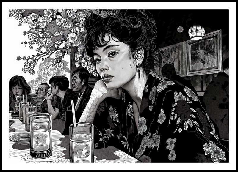 Plakat 100x70cm Czarne Kimono zdjęcie 3