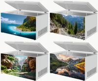 Naklejka samoprzylepna na zamrażarkę zmywarkę pralkę KRAJOBRAZY RÓŻNE WZORY