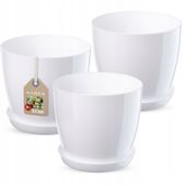 KADAX Zestaw 3x Doniczka Osłonka Biała Połysk 23cm