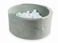 Suchy basen z piłeczkami 300 sztuk 90x40 Velvet szary (błękitne jasne perłowe, jasnomiętowe, opalizujące, białe)