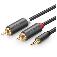UGREEN AV102 Kabel 2x RCA (Cinch) jack 3.5 mm 2m (czarny)