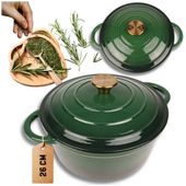 emaliowany garnek żeliwny 22cm 3l hage zielony