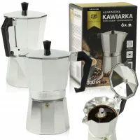 KAWIARKA ALUMINIOWA ZAPARZACZ DO KAWY KAFIETERKA WŁOSKA MOKA NA 6 FILIŻANEK