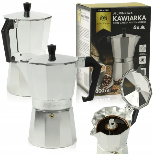 KAWIARKA ALUMINIOWA ZAPARZACZ DO KAWY KAFIETERKA WŁOSKA MOKA NA 6 FILIŻANEK na Arena.pl