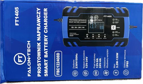 Falon-Tech Prostownik do akumulatora z funkcją naprawy 12V-8A / 24V -4A na Arena.pl