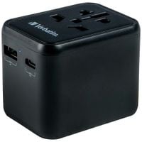verbatim adapter podróżny eu/uk/us2xusb-a/usb-c pd 20w uta-02