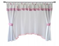 Komplet dziewczynka Zasłony LAMBREKIN Róż grochy