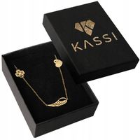 Naszyjnik złoty damski stal chirurgiczna stali Piórko łańcuszek zawieszka