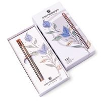 metalowy długopis w srebrno-złotym kolorze z czarnym wkładem - peterson