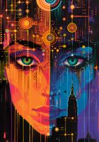Plakat 70x100cm Cyfrowa Psyche