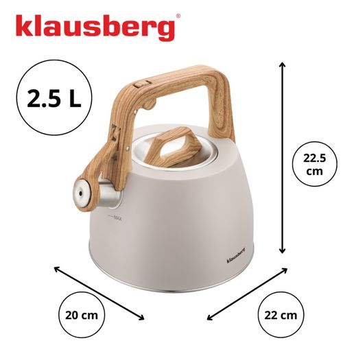 czajnik stalowy z gwizdkiem 2,5l klausberg kb-7917 na Arena.pl