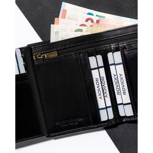 klasyczny portfel męski na karty z rfid - rovicky na Arena.pl