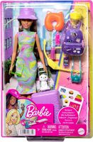 LALKA BARBIE TERESA W PODRÓŻY PIESEK PIES AKCESORIA WALIZKA HKB05