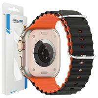 beline pasek apple watch silicone waves38/40/41mm czarno-pomarańczowy