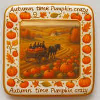 CIASTKO LUKROWANE OLD PUMPKIN HUNTING ROZ.L KWADRAT JESIEŃ RĘCZNIE ROBIONE