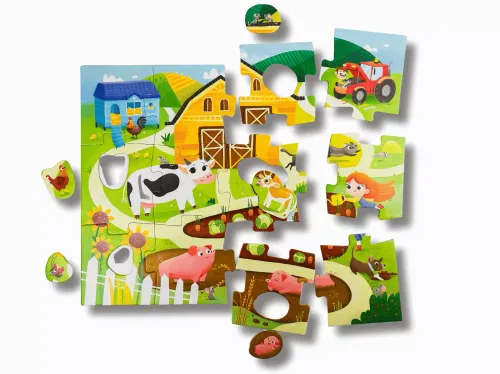 Puzzle 17 elementów. Na wsi. Pierwsze puzzle + figurki na Arena.pl