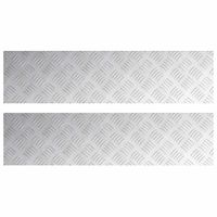 Płytki w Szachownicę 2 pcs Srebrny 80 x 20 cm Aluminium