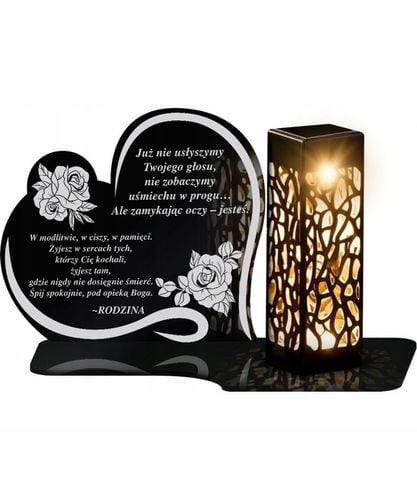 Duży Personalizowany Znicz Solarny XL Serce Wspomnienie Wszystkich Świętych na Arena.pl