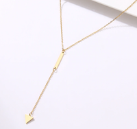 Złoty Naszyjnik Łańcuszek Damski Celebrytka Trójkąt Długi Prezent Dla Niej