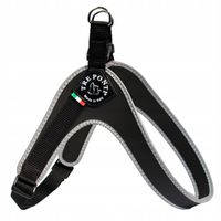 SZELKI dla psa Mops Shih Tzu M/L 50-67cm TRE PONTI czarne Z ODBLASKAMI