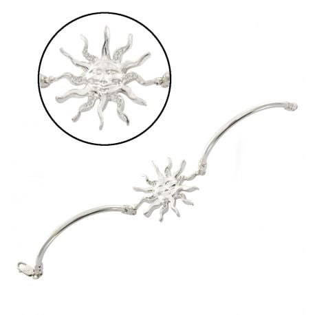 SREBRNA BRANSOLETKA SŁOŃCE Z CYRKONIAMI PRÓBA SREBRA 925 na Arena.pl