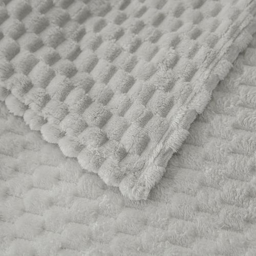 Miękki Koc Szachownica 200X220 - Jasnoszary na Arena.pl