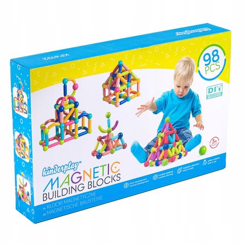 DUŻE KLOCKI MAGNETYCZNE KONSTRUKCYJNE EDUKACYJNE STICKS PATYCZKI XXL 98 ele na Arena.pl